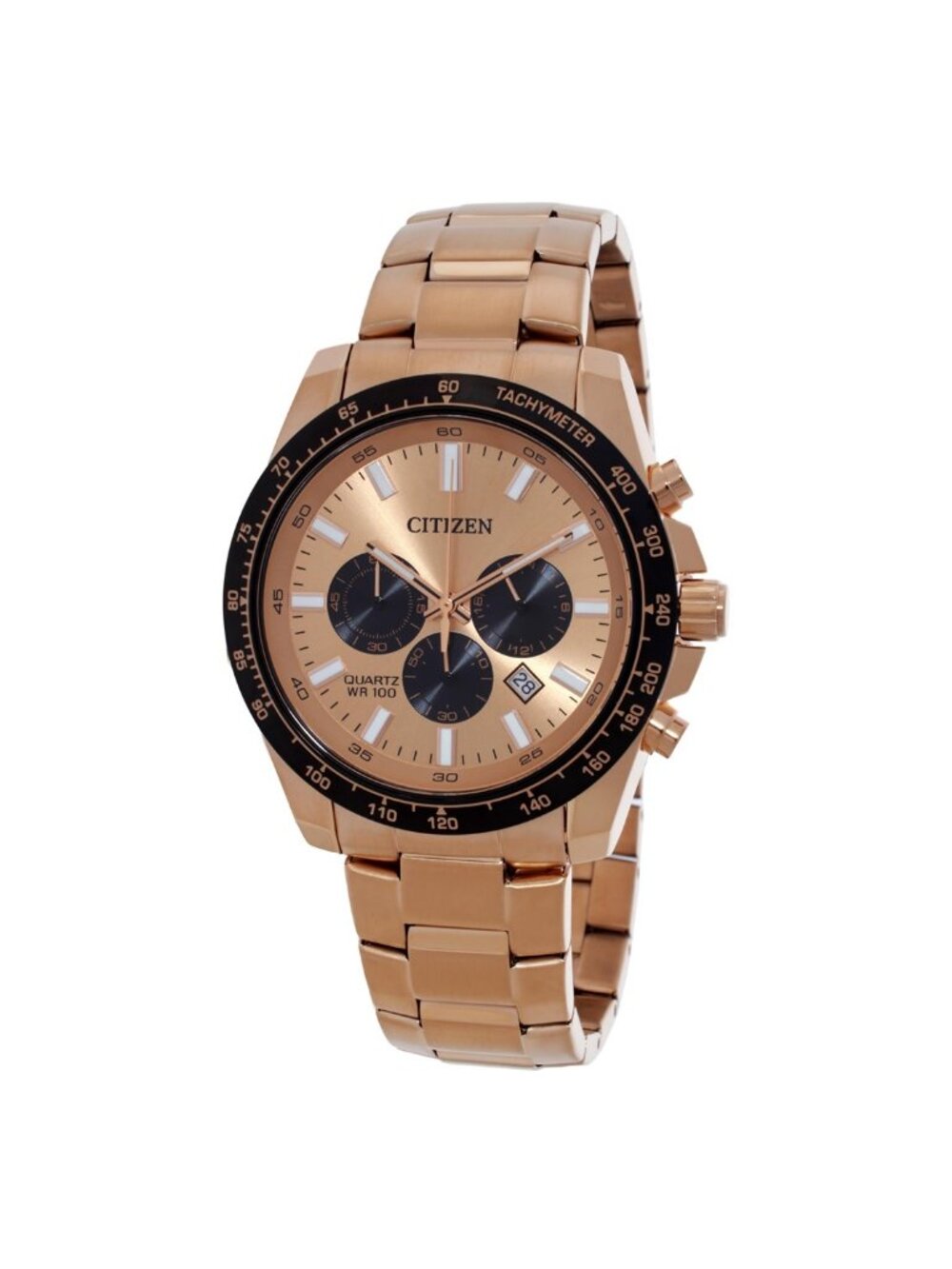 NWT Citizen Chronograph Quartz Rose Gold Dial Men's Watch